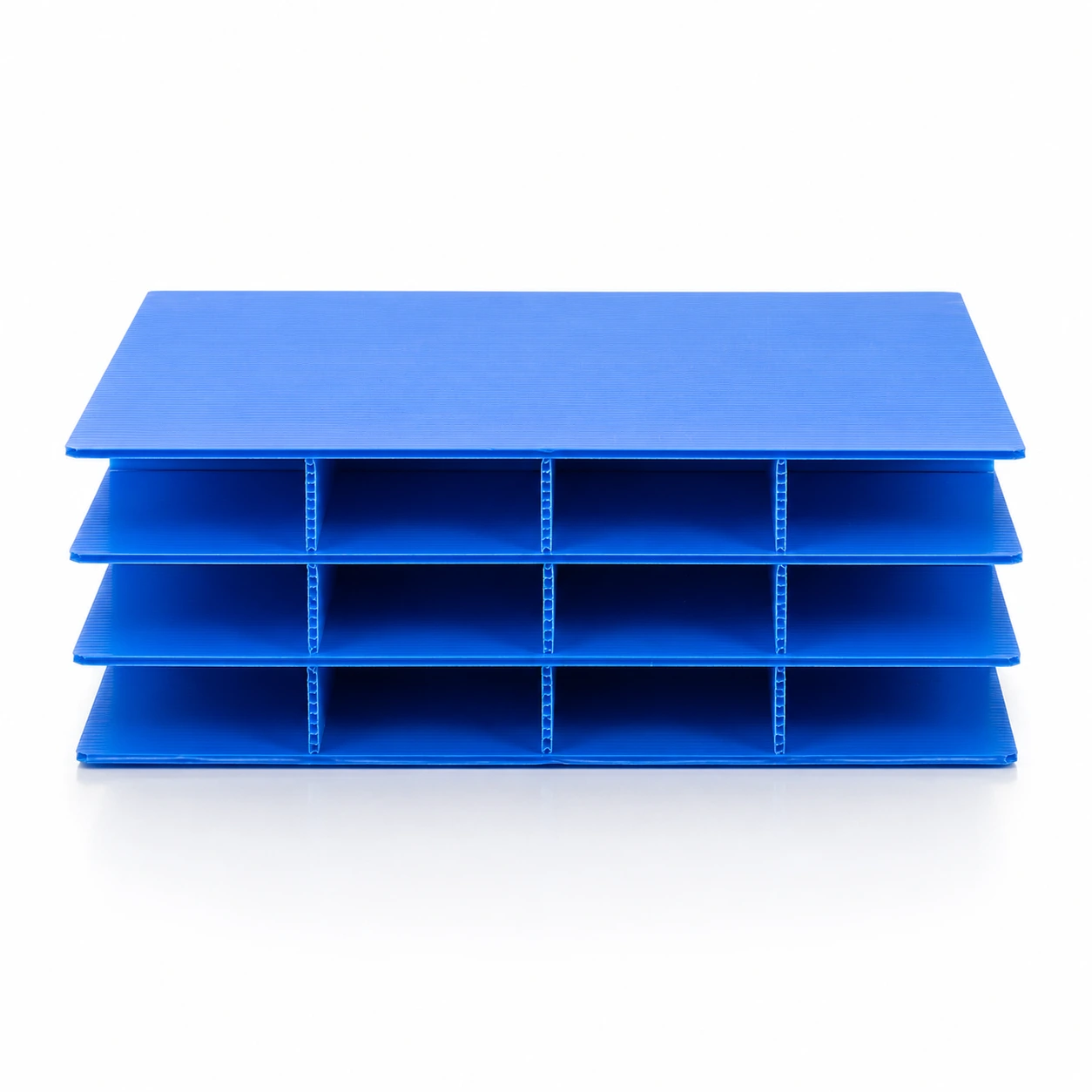 8 Fluted Corrugated PP Sheet Blue for industrial packaging lightweight durable plastic sheet
